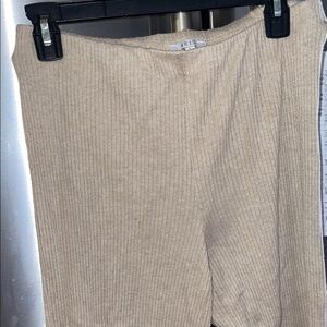 Iris Beige Ribbed Wide Leg Pants